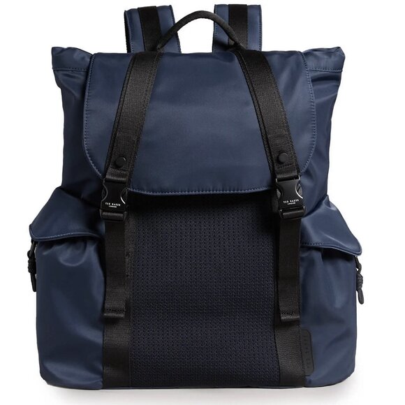 NWT Ted Baker Masha Nylon Backpack | Sleek Navy Tech-Style Bag-Travel, Gym, Work - Picture 3 of 14